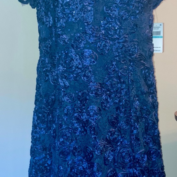 Alex Evenings Navy Floral Mini Dress - Picture 1 of 7